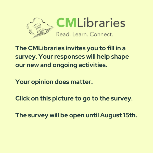 Poster with link to library survey