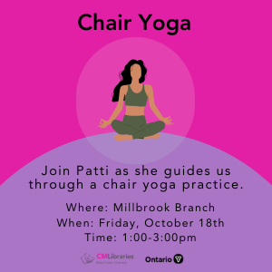 Chair yoga poster with link to registration